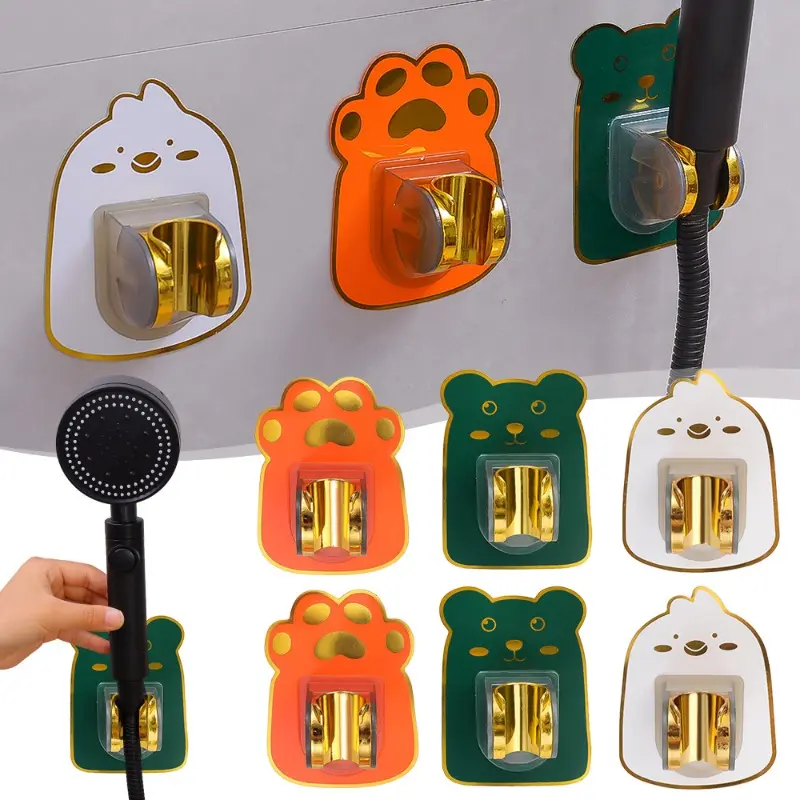 Giá Đỡ Vòi Hoa Sen, Thiết Kế Động Vật Hoạt Hình, Thông Dụng, Không Cần Đục Lỗ, Chủ Vòi Hoa Sen Hình Móng Vuốt Chim Và Mèo Dễ Thương, Tự Dính, Phụ Kiện Phòng Tắm