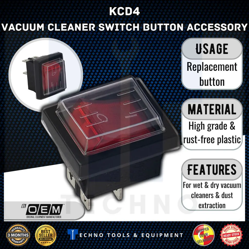 Ready Stock Vacuum Cleaner Replacement Parts Motor Switch Waterproof Switch Accessories