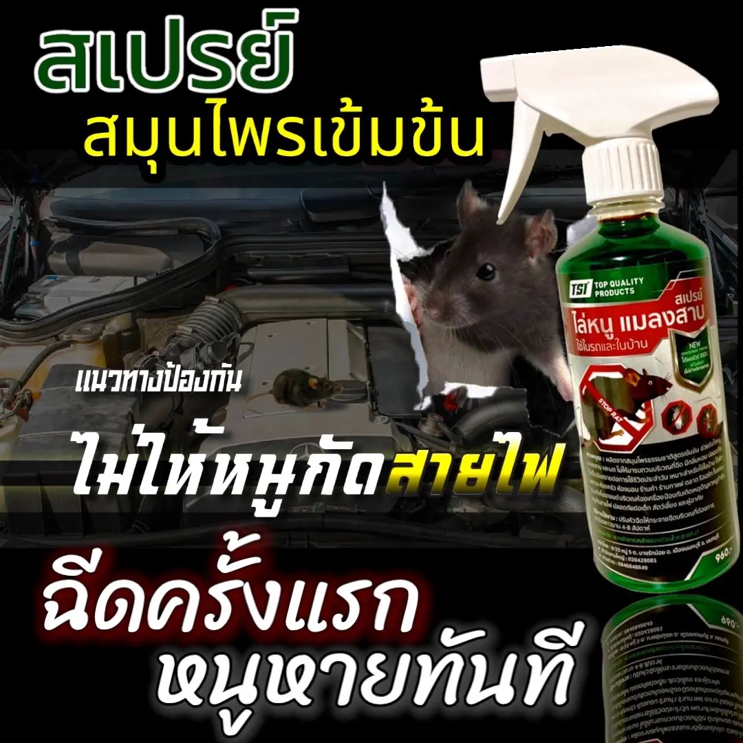 #น้ำยาไล่หนูป้องกันหนูกัดสายไฟ สเปรย์ไล่หนู