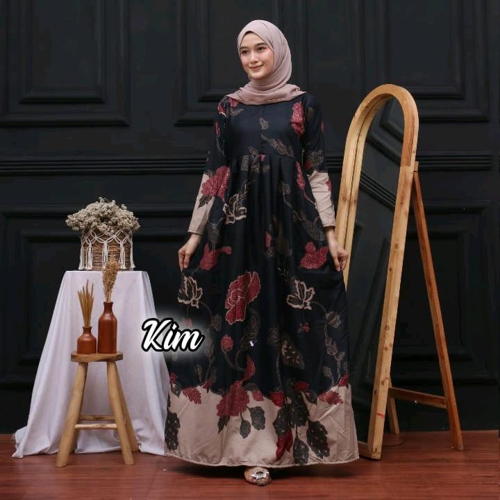 PROMO GAMIS BATIK MODERN MURAH BERKUALITAS Poliester wanita Muslim 3