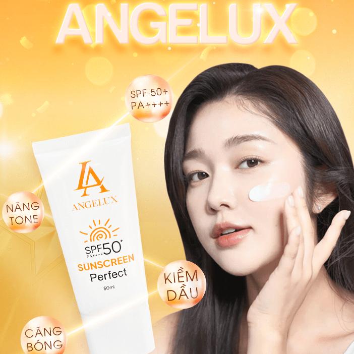 Kem Chống Nắng ANGELUX SUNSCREEN PERFECT  Nâng Tone, Kiềm Dầu, Căng Bóng, SPF 50+ Mua 1 tặng 1 ủ môi 2