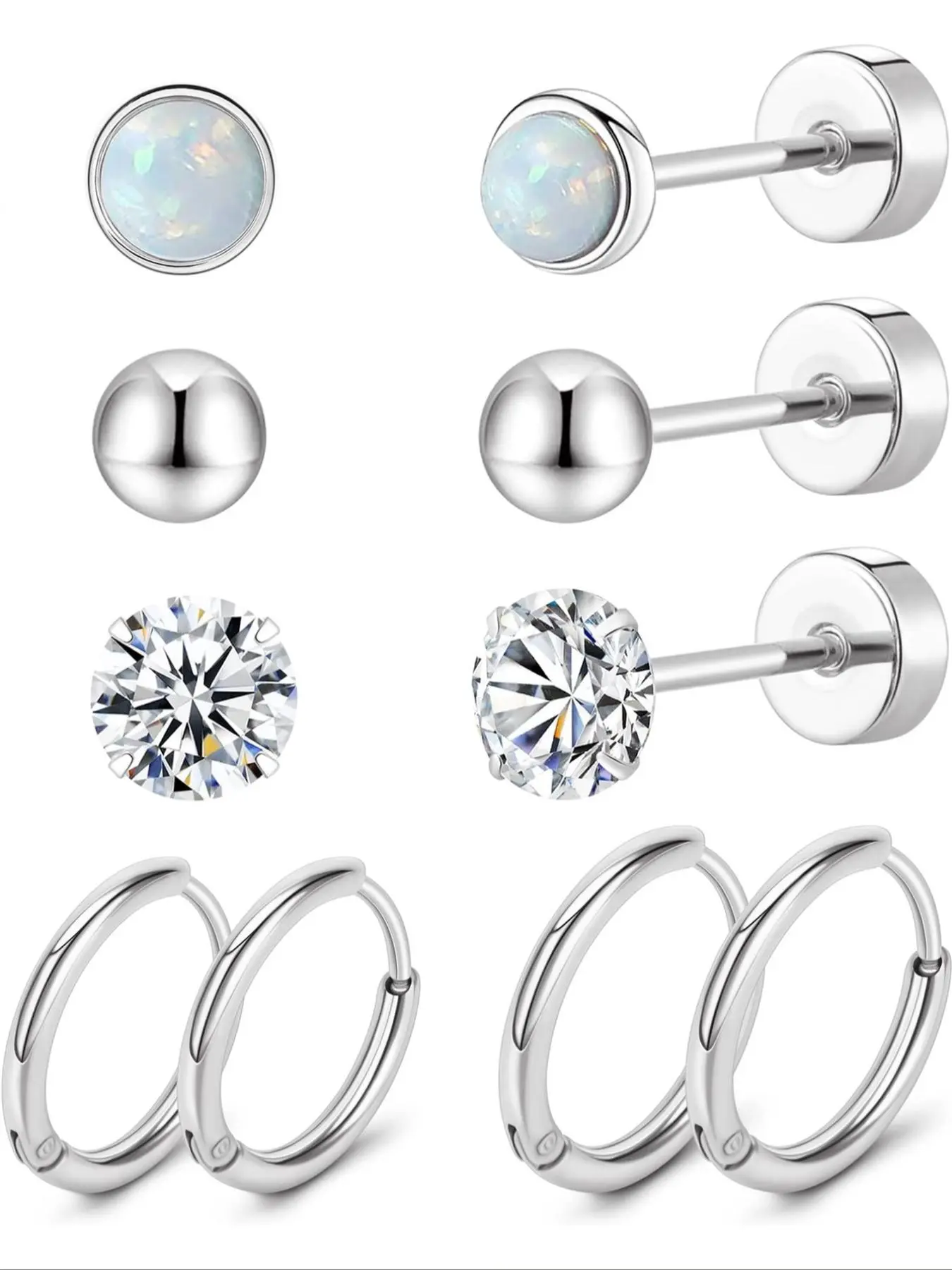 Stainless Steel Earrings Set, Cute Minimalist Earrings for Women, Fashion Jewelry for Party, Daily Clothing Decor, Trendy All-match & Exquisite Jewelry for Gift