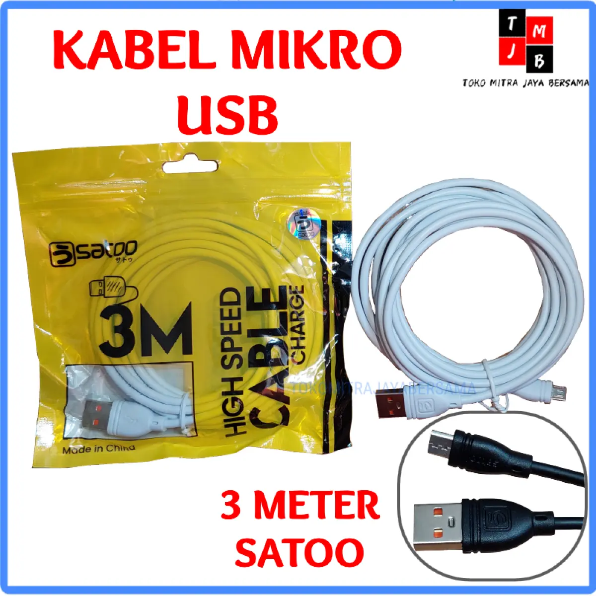 Cable Micro USB Satoo 3m 5m 10m Kabel Mikro