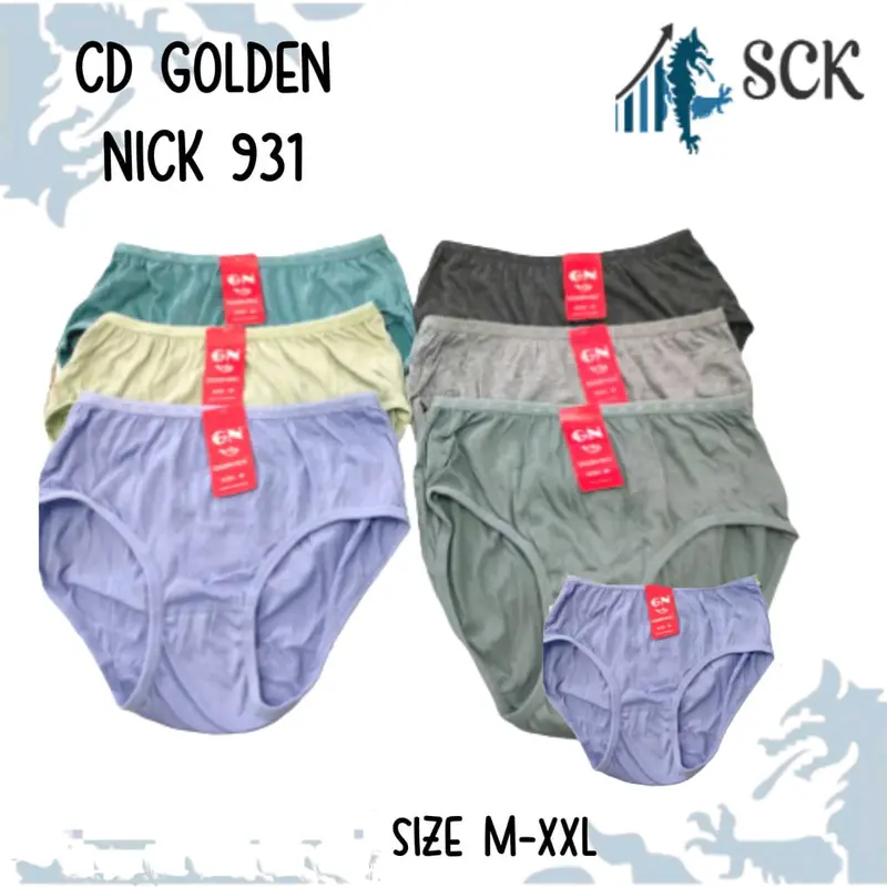 Paket 6 & 12 Celana Dalam Wanita Golden Nick 931 Katun Polos Soft Lembut Semi - Grosir Murah 2