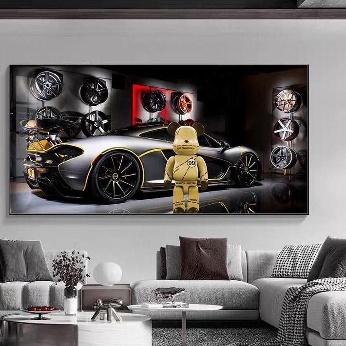 Tranh Treo Tường Gấu Bearbrick Tráng Gương Decor Phòng Ngủ/ Phòng Khách Shop Chụp ảnh Quần áo Phòng Live