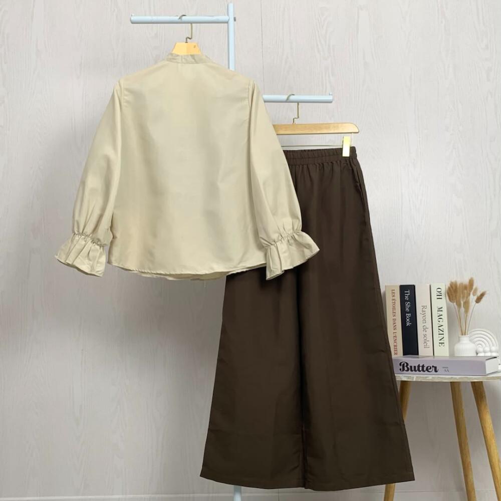 [NEW]Asaya Setelan dua potong yang stylish dan simpel: atasan + celana longgar