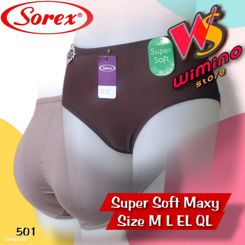 M501 Sorex Celana Dalam Wanita Dewasa Dan Remaja Bahan Katun Super Soft Ukuran M L EL QL Motif Polos 6