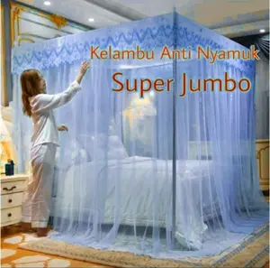 Kelambu Nyamuk Jumbo Ukuran 200x200 cm Bahan Vitrace RD Kuat Halus Lembut Anti Robek