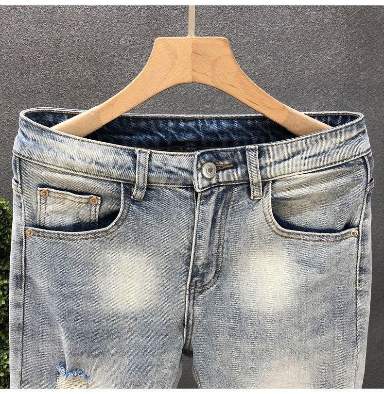 Product Introduction of Quần jean rách dành cho nam giới, thiết kế túiThương Hiệu Thời Trang , mỏng, vừa vặn, co giãn, cho mùa xuân và mùa hè, mới 6