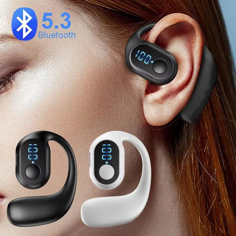 Bluetooth 5.3 Headphone TWS Wireless Ear Hook Earphone HiFi Stereo Noise Reduction Headset Waterproof Earbud for Huawei Xiaomi Audio Charging Electronic Chargeable