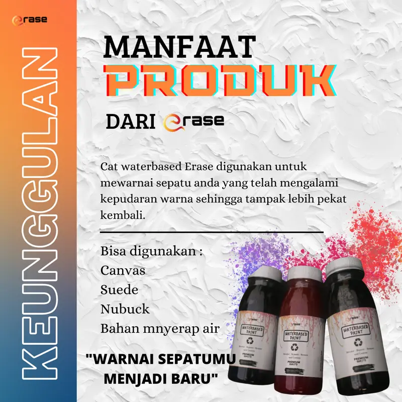 Cat Sepatu/Topi/Tas Erase Waterbased Paint 100mL Shoe Canvas 2