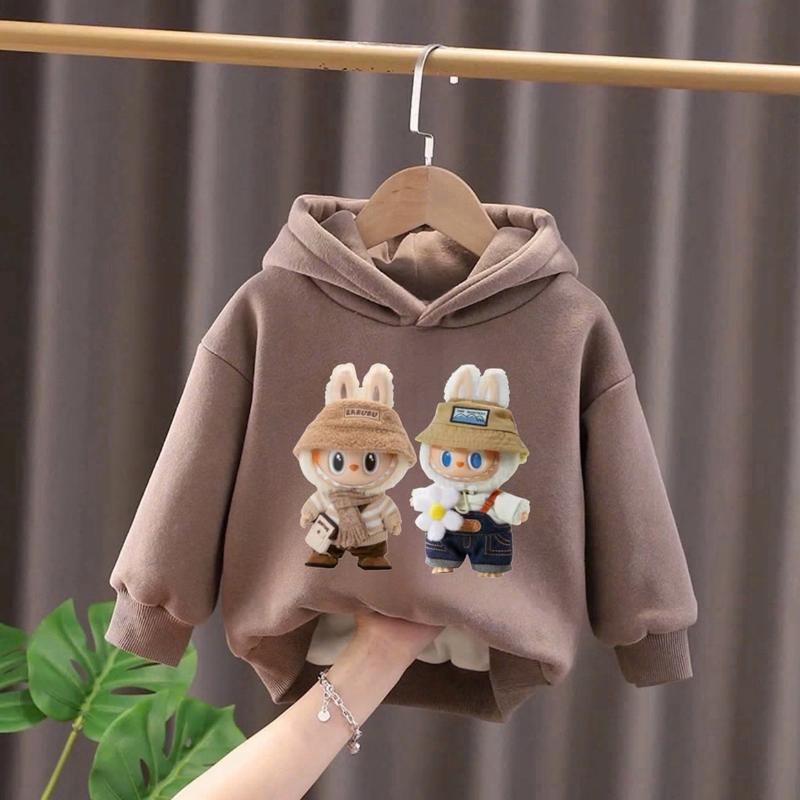 _Áo nỉ hoodie bé trai, bé gái hình LABUBU đôi dễ thương, mũ 2 lớp chất nỉ bông mềm mịn cho bé 6-30kg 3
