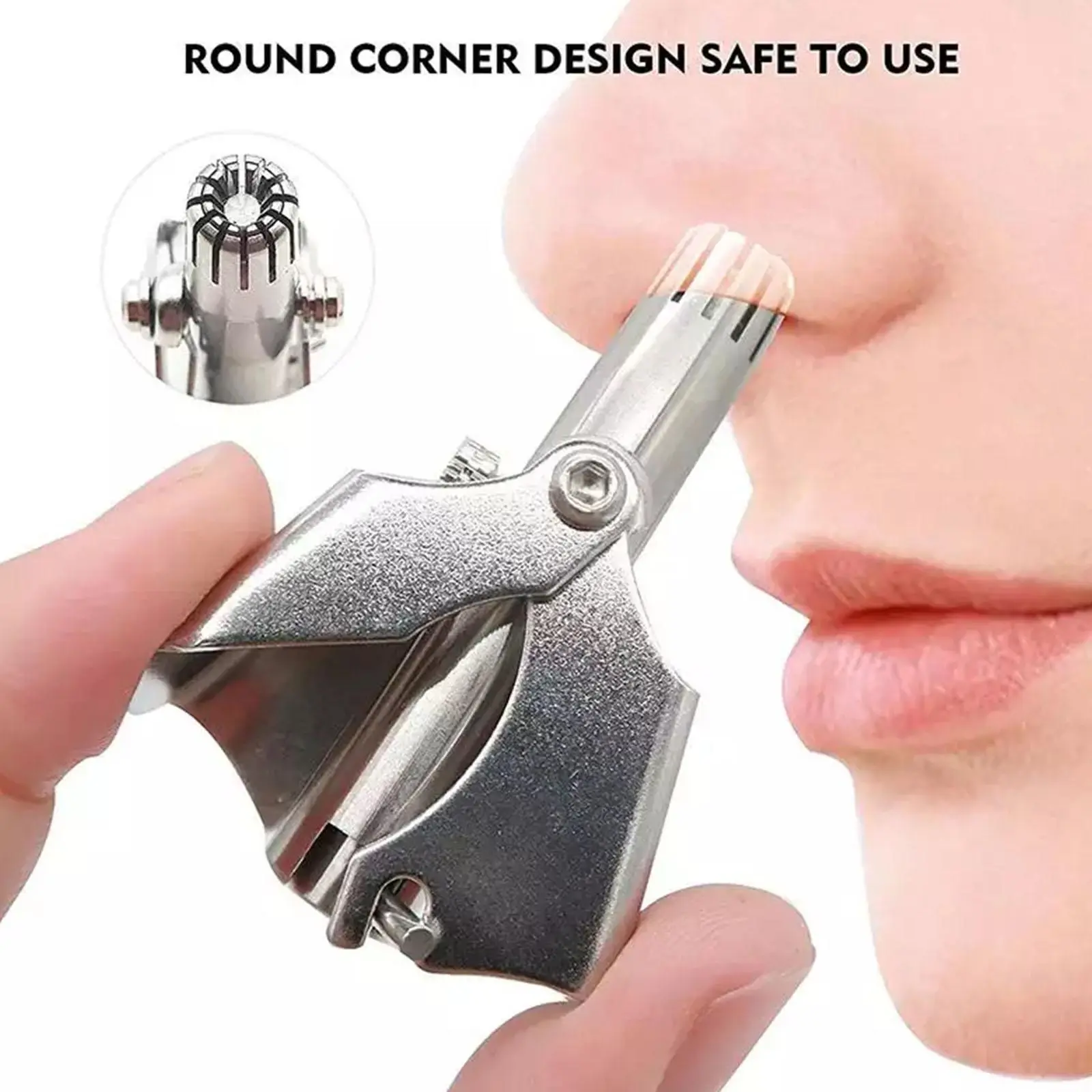 Pemangkas Rambut Hidung, untuk Lelaki, Keluli Tahan Karat, Pemangkas Manual, Pencukur Pisau Cukur, Boleh Dicuci, Mudah Alih, Sesuai untuk Hidung dan Telinga, Pemangkas Rambut