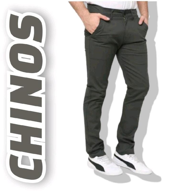 Celana Panjang Pria CHINO Slim Fit Abu Cream Hitam Kain Mocca Nyaman 1