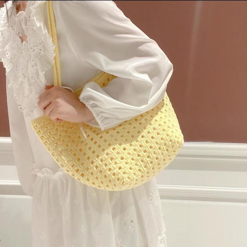 Product Introduction of [Store Hot Sale] Summer Waffle Knit Bag DIY Handmade Yarn Material Summer Fresh Photo Shoot Gift for Best Friend 5