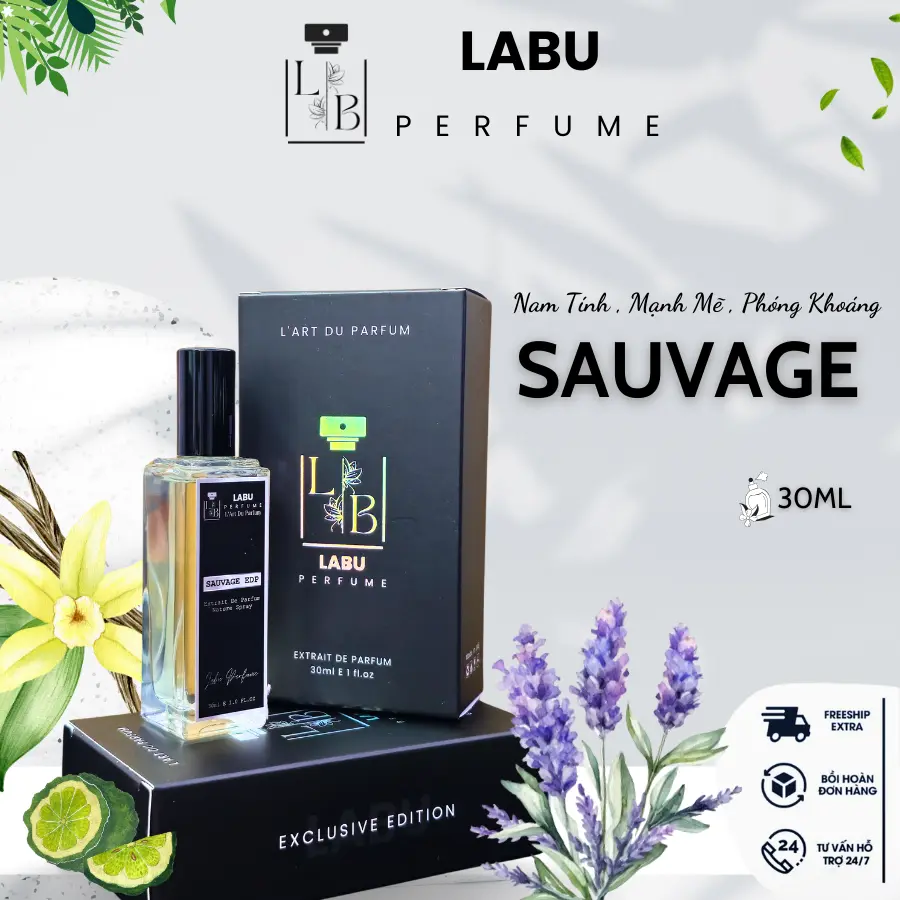 Sauvage EDP Nước Hoa Nam Tính Mạnh Mẽ Phóng Khoáng dành cho nam giới dạng xịt thơm 30ml