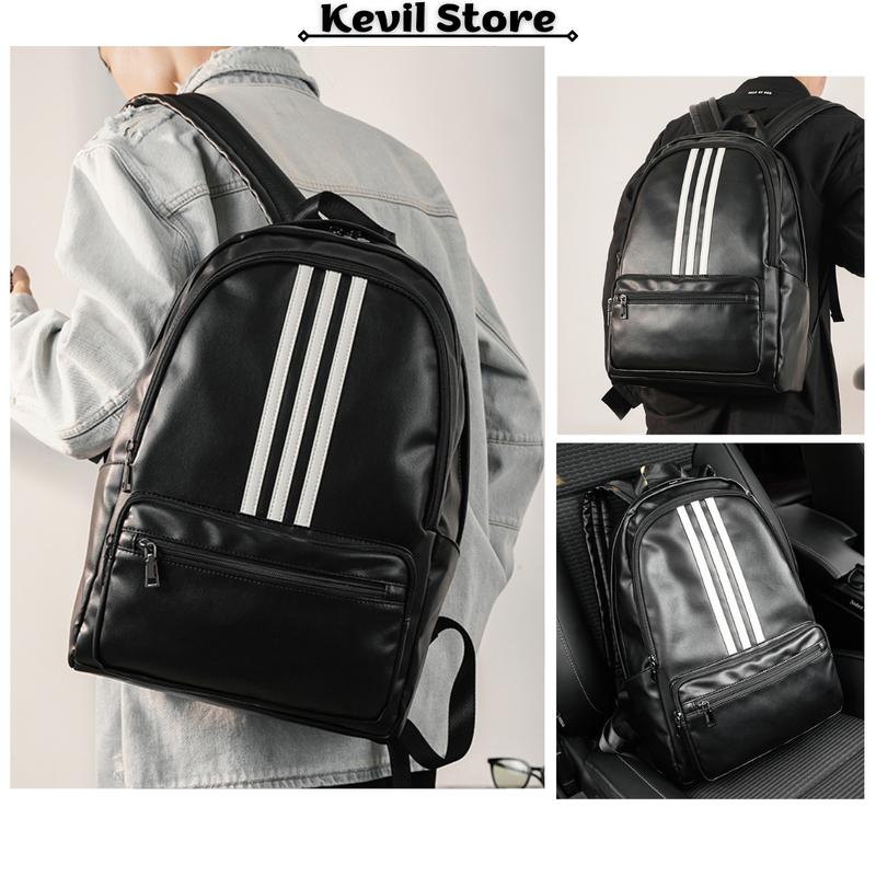 Balo Đi Học Nam Nữ Cặp Da Cao Cấp Đi Học Đi Chơi Chống Nước Đựng Laptop Basic Trơn Đen Boy Phố Đẹp BA02