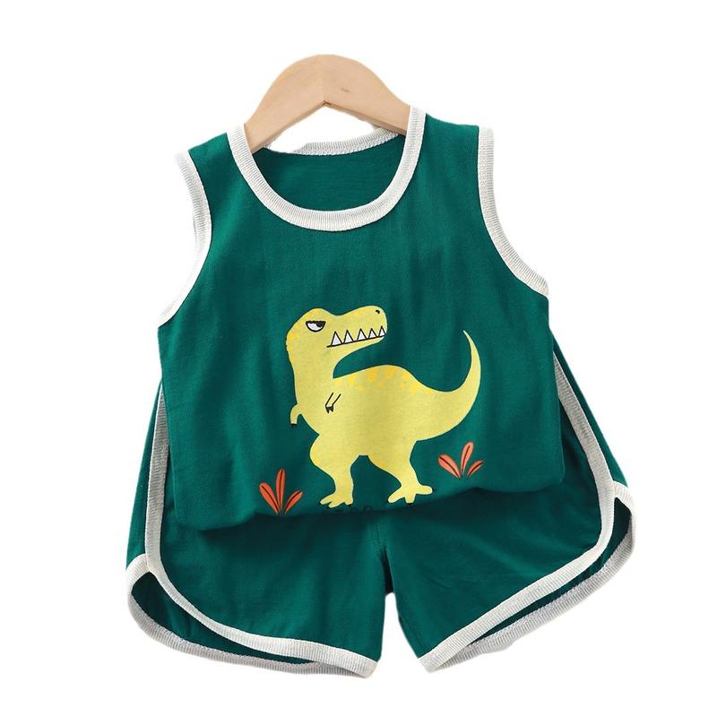 Bộ Đồ Vest Trẻ Em, Không Tay, Chất Liệu Cotton, Cho Bé Gái Và Bé Trai, Phong Cách Hàn Quốc, Quần Áo Trẻ Em Mùa Hè Mới, Hai Mảnh, Bán Buôn Có Sẵn 4