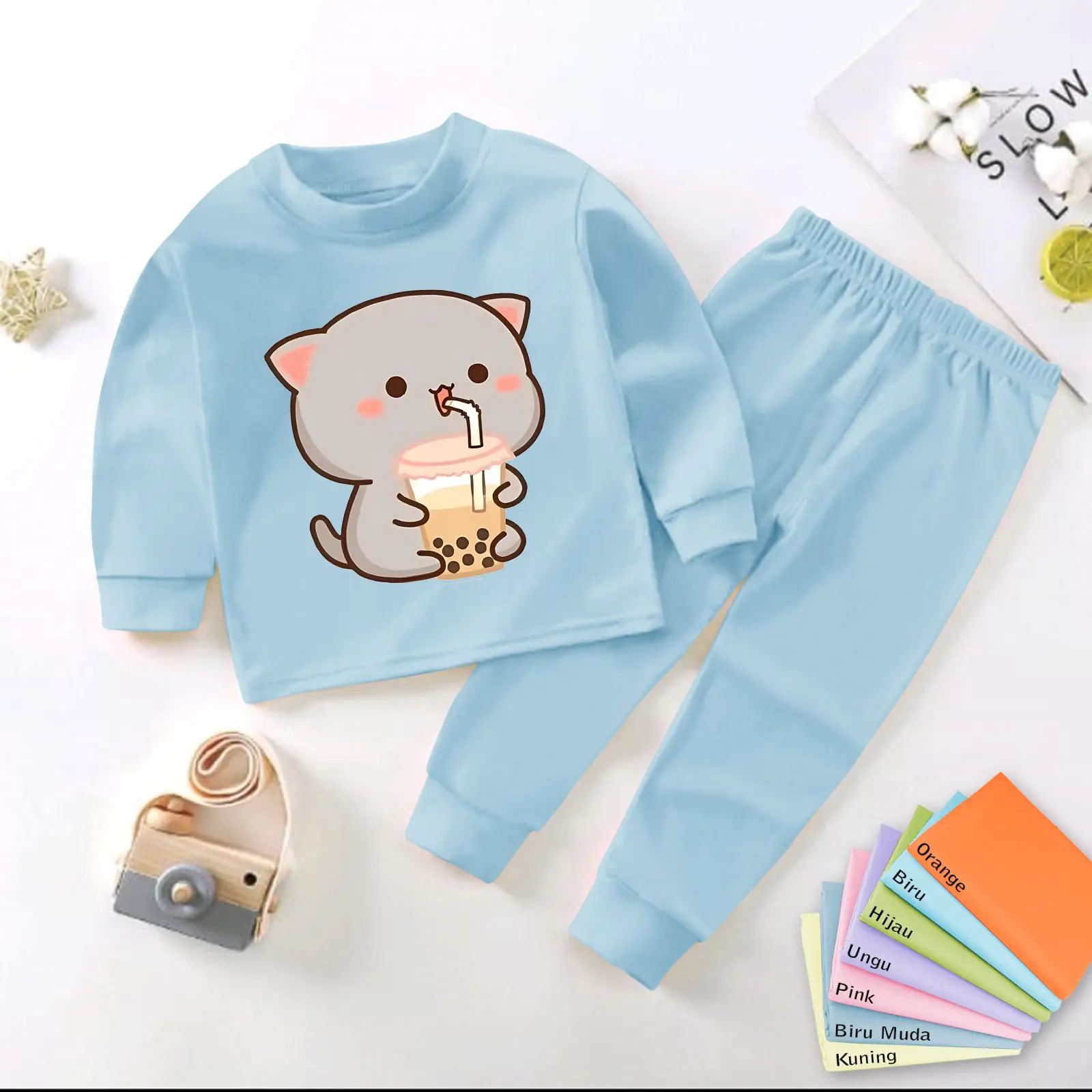 Setelan Baju Tidur Bayi dan Anak Balita Usia 0-3 Tahun Piyama Panjang Baby Perempuan Laki Laki Kekinian Import Terbaru Viral