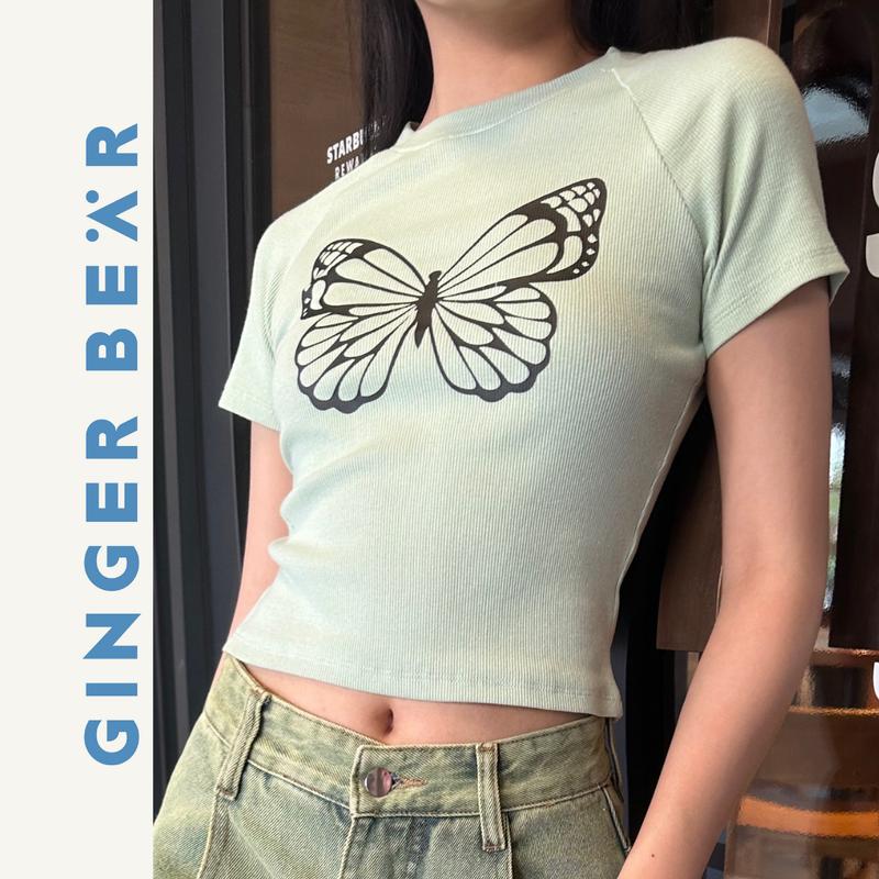Áo Thun Butterfly Croptop - Freesize - GingerBear
