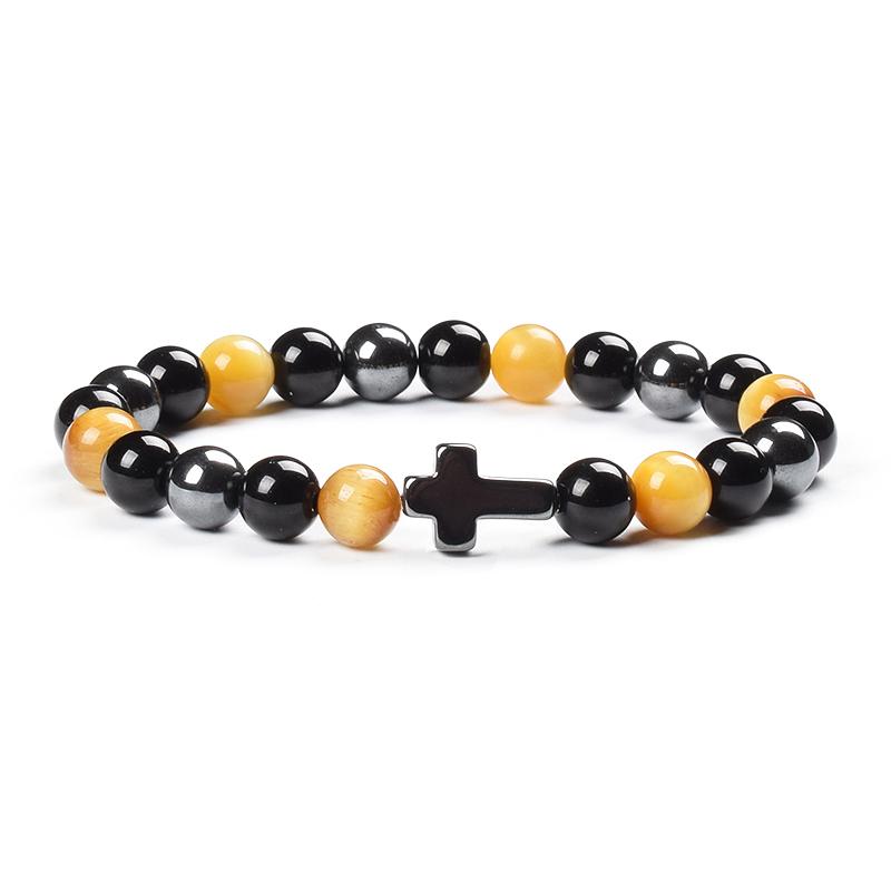 Product Introduction of Vòng Tay Bảo Vệ Ba Lần, Được Làm Bằng Hematite Tự Nhiên, Đá Mắt Hổ Đen Và Hạt Đá Mắt Hổ, Thích Hợp Cho Phụ Nữ Và Nam Giới, Vòng Tay Chéo, Mang Lại May Mắn, Hiệu Ứng Bó Sát 12