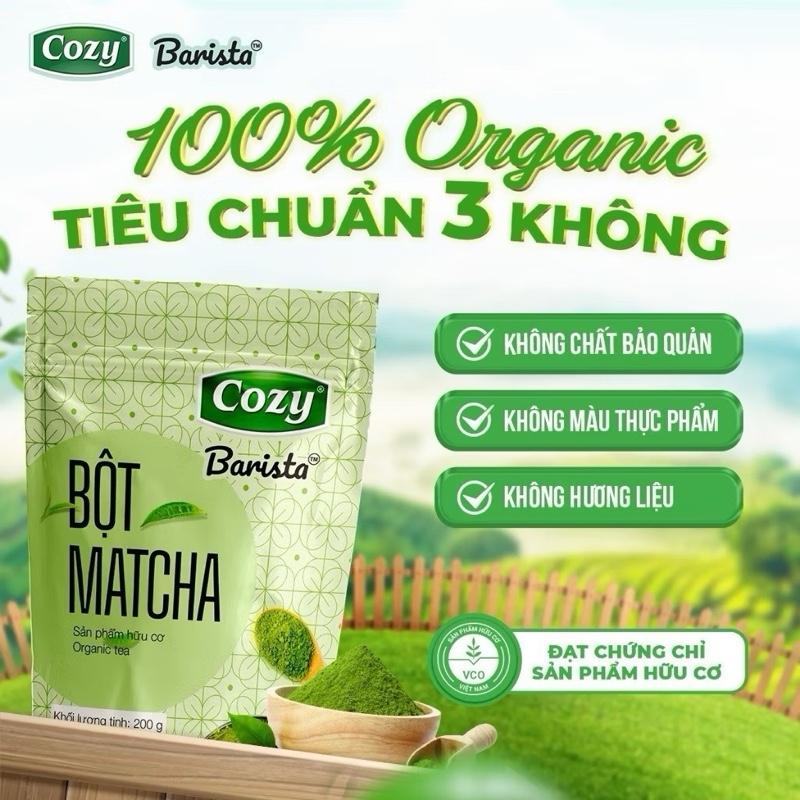 Bột Matcha Cozy Trà Xanh Hữu Cơ Công Nghệ Nghiền Không Sinh Nhiệt Nhật Bản 200gr 