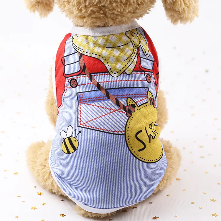 Áo Lót Mùa Xuân Và Mùa Hè Cho Thú Cưng, Quần Áo Cho Chó Mèo, Dây Đai Giả, Lưới, Yếm Teddy, Pomeranian, Đồ Dùng Quần Áo, Quần Áo Thú Cưng Dễ Thương