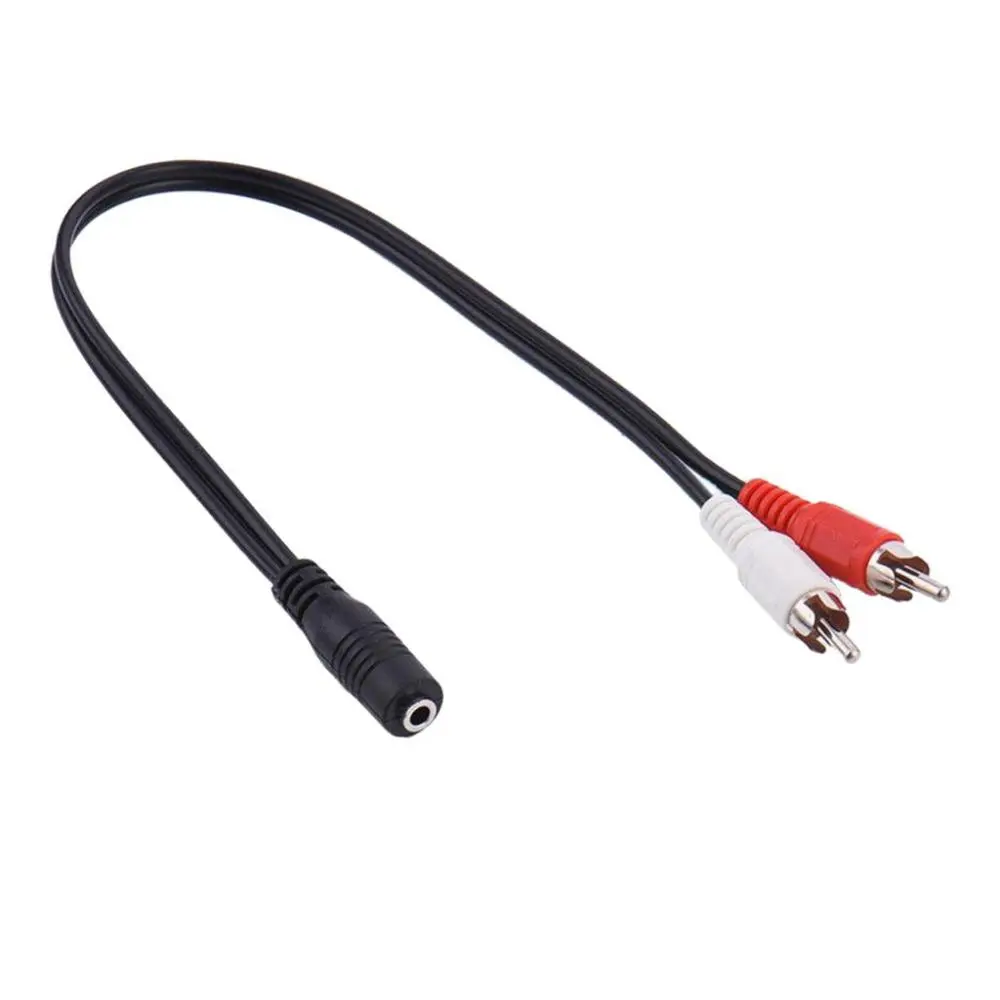 2 Male to 3.5mm Female Stereo Aux Audio Splitter Adapter