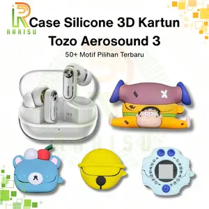 Case Kompatibel Untuk Tozo aerosound 3 3D Kartun Lucu Casing Earphone Pelindung Cover + Carabiner