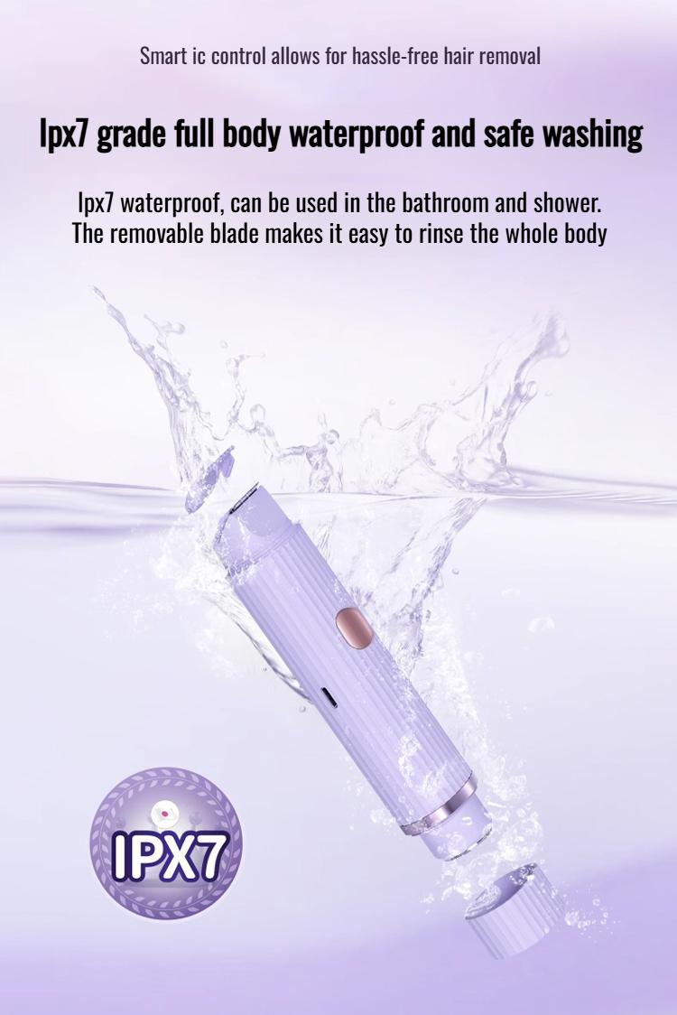 Product Introduction of Women's special dualhead fullbody hair removal pubic hair trimmer underarm shaver 7
