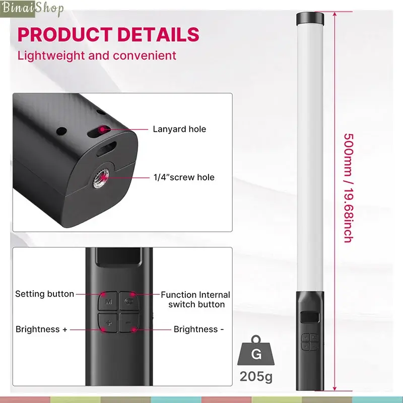 Ulanzi VL119 RGB - Đèn LED Cầm Tay, Dải Nhiệt Màu Rộng, Hỗ Trợ 20 Hiệu Ứng Cho Youtube, TikTok, Phát Trực Tiếp, Review Sản Phẩm 0