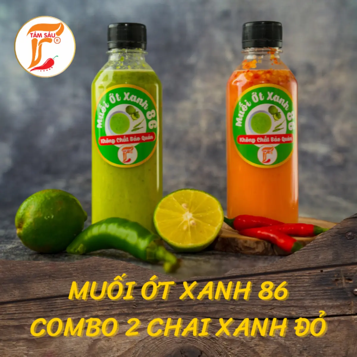 COMBO 2 CHAI MUỐI ỚT XANH ĐỎ 86