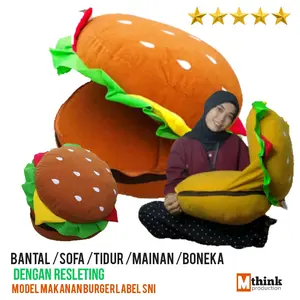 BANTAL BONEKA BURGER DENGAN RESLETING MULTIGUNA