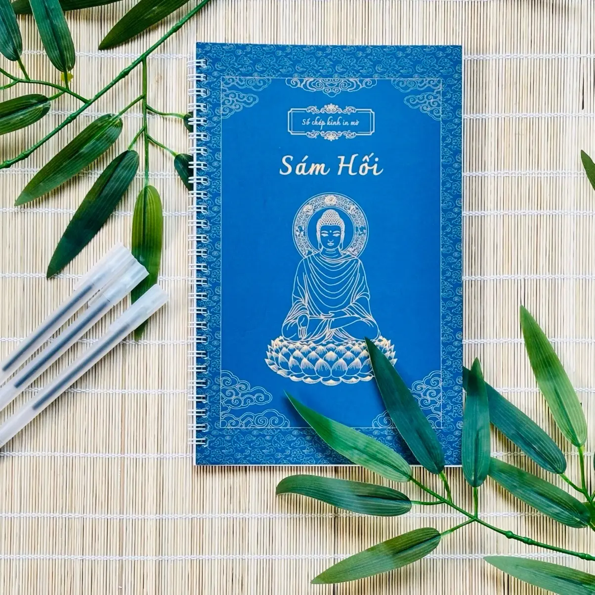 Vở chép kinh SÁM HỐI in mờ dày dặn [TẶNG KÈM 3 BÚT CHÉP]