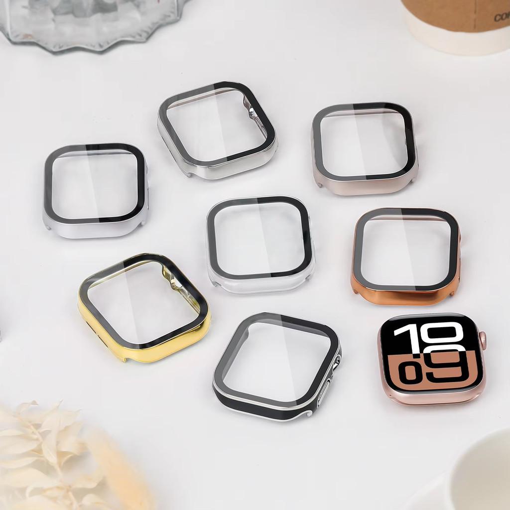 Tempered Glass Case Cover for IWatch Apple Watch Ultra 3 2/Ultra 49mm Series 11 10 9 4 5 6 7 8 SE 3 2 46 42 40mm 41mm 44mm 45mm Anti Gores Waterproofing Screen Protector for Jam Tangan Smartwatch I8 S10 S8 S9 Pro Max T900 T800 Ultra 8 MAX 9 PRO S20 T500