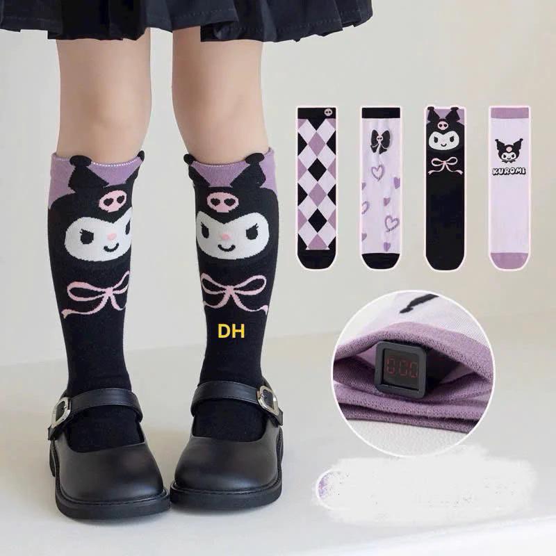 Set 10 đôi tất bốt cổ cao, tất kuromi cho bé gái, vớ chân trẻ e cao cổ dài họa tiết sanrio dễ thương M97 Cotton