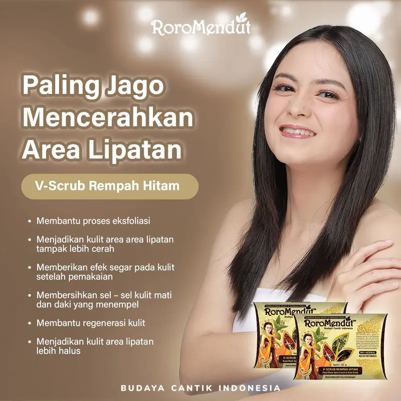 RORO MENDUT V Scrub Roro Mendut Lulur Pemutih Slengki | Herbal Jamu Pasutri Kewanitaan Halal BPOM Organik Pemutihan Hitam Selangkangan Perawatan 1