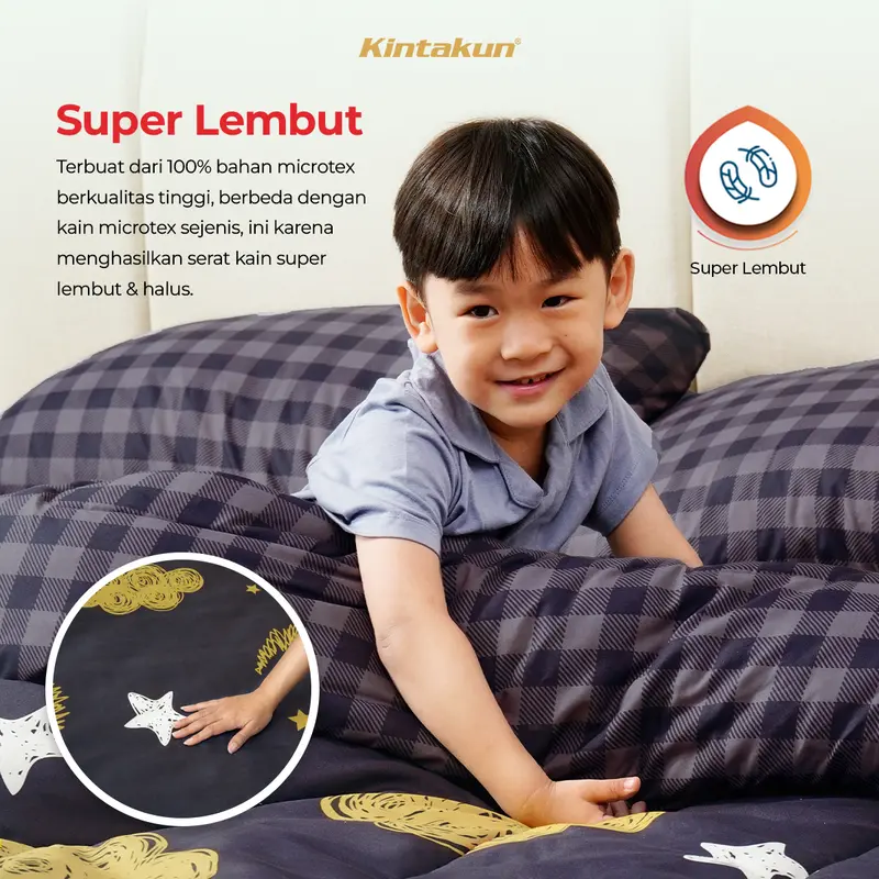 [Best Seller] - Kintakun DLUXE Bedcover Set Fitted Tinggi 25cm 160x200 / 180x200 Aesthetic Multivarian Kain Double Karet Tali Kasur Sarung Bantal 3
