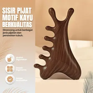 [4 in 1] - Sisir Pijat Relaksasi Mata Terapi Guasha Pijat Wajah Refleksi Punggung Leher Perawatan Rambut Comb Massager Multifungsi