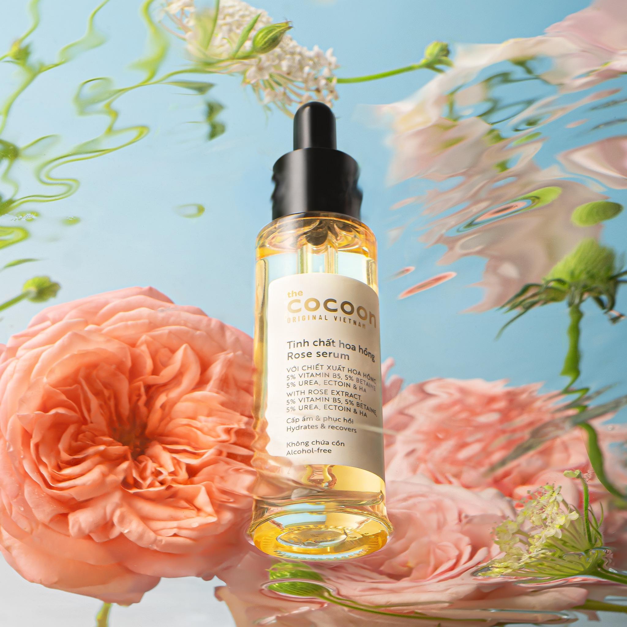 Hình ảnh Tinh Chất Hoa Hồng (serum) 5% vitamin B5 cấp ẩm chuyên sâu & làm mềm mịn da Cocoon 30ml 4