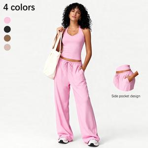 THESISIQUEEN Traje de yoga cepillado de secado rápido, ropa deportiva casual para correr y fitness