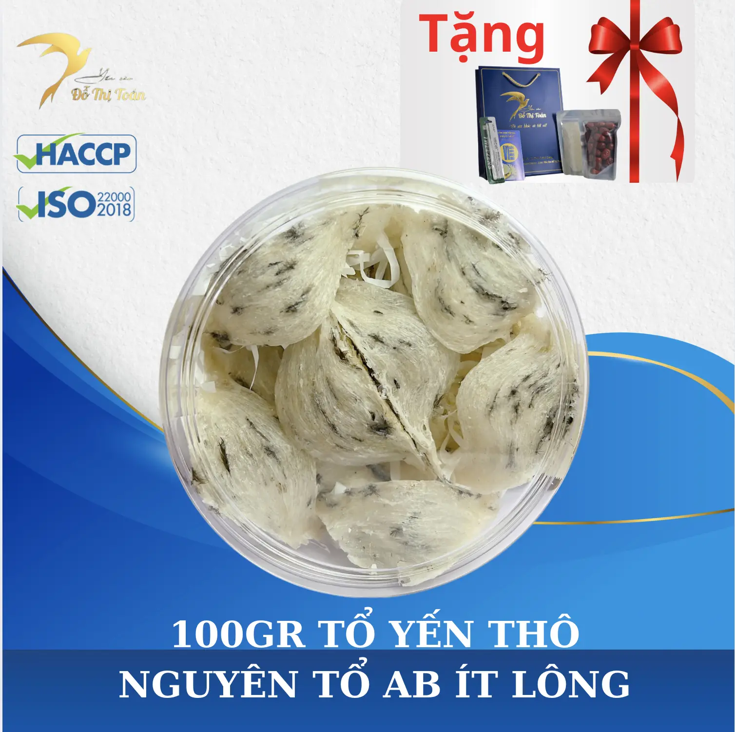 [KHO DTT] Tổ yến thô nguyên tổ AB ít lông (Tặng nhíp, Táo Đỏ, Đường Phèn) - Yến sào Đỗ Thị Toán