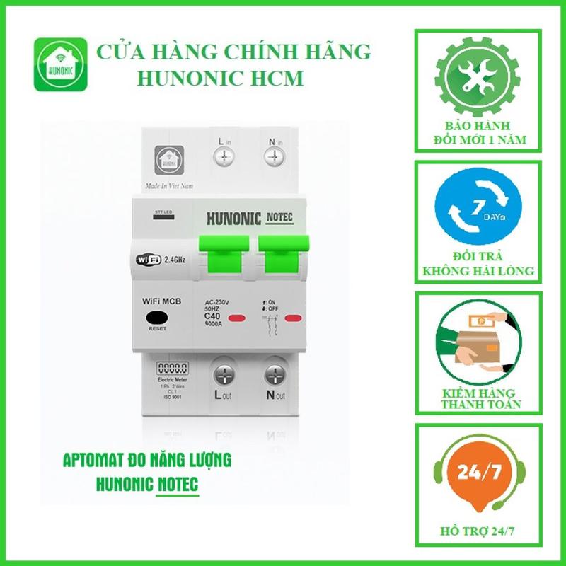 Aptomat CB Đo Năng Lượng Hunonic Notec Theo Dõi Lượng Điện Tiêu Thụ Điều Khiển Từ Xa Qua Wifi