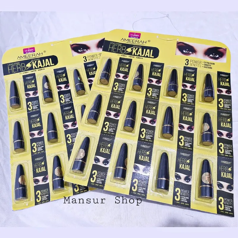Ameerah Kajal Kecil Celak Mata Hitam - Pasta Herbal Dalam Tube Anti Air Eyeliner 2
