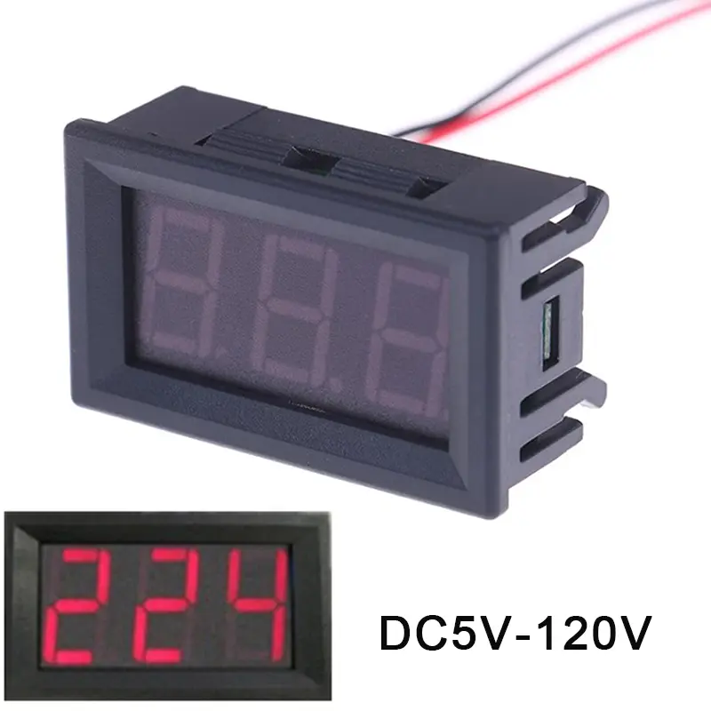 Vôn kế kỹ thuật số DC5V-120V, đồng hồ đo điện áp bảng điều khiển, màu đỏ /Xanh Biển/Xanh Lá cho ô tô và xe máy điện 7