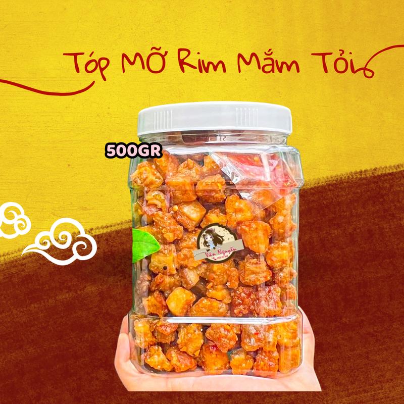 500gr Tóp mỡ rim mắm tỏi. Bánh Tráng Vân Nguyễn Snack Ăn Vặt Food Thức Ăn