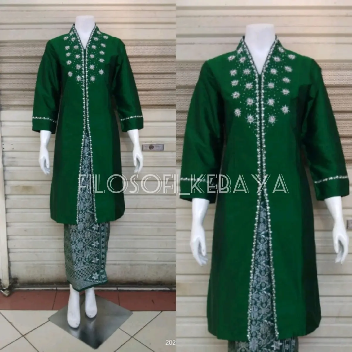 Atasan kebaya kurung taffeta melayu full payet Polos Kondangan Baju Pesta Wanita Dress Wisuda