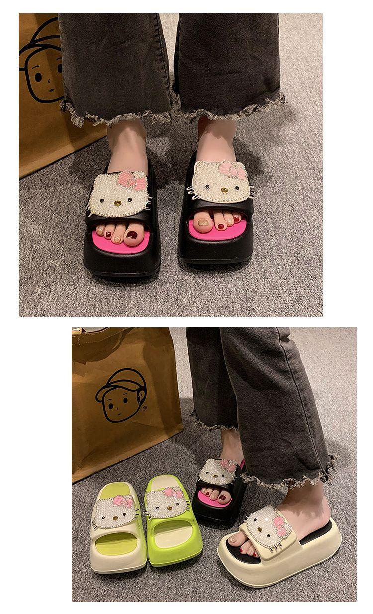 Product Introduction of Dép Lê Hello Kitty Hoạt Hình, Siêu Hot, Dành Cho Nữ, Mặc Ngoài Trời Mùa Hè, Dép Đế Xuồng Chống Trượt, Hàng Mới Về 2024 DéP Slipper 6