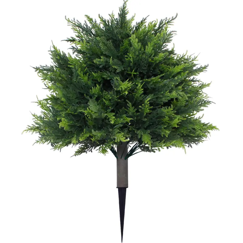 Artificial Pine Tree with Ground Spikes, 1 Count Fake Green Plant, Decorative Plant for Indoor Outdoor Garden Home Decoration【No Pot】 0