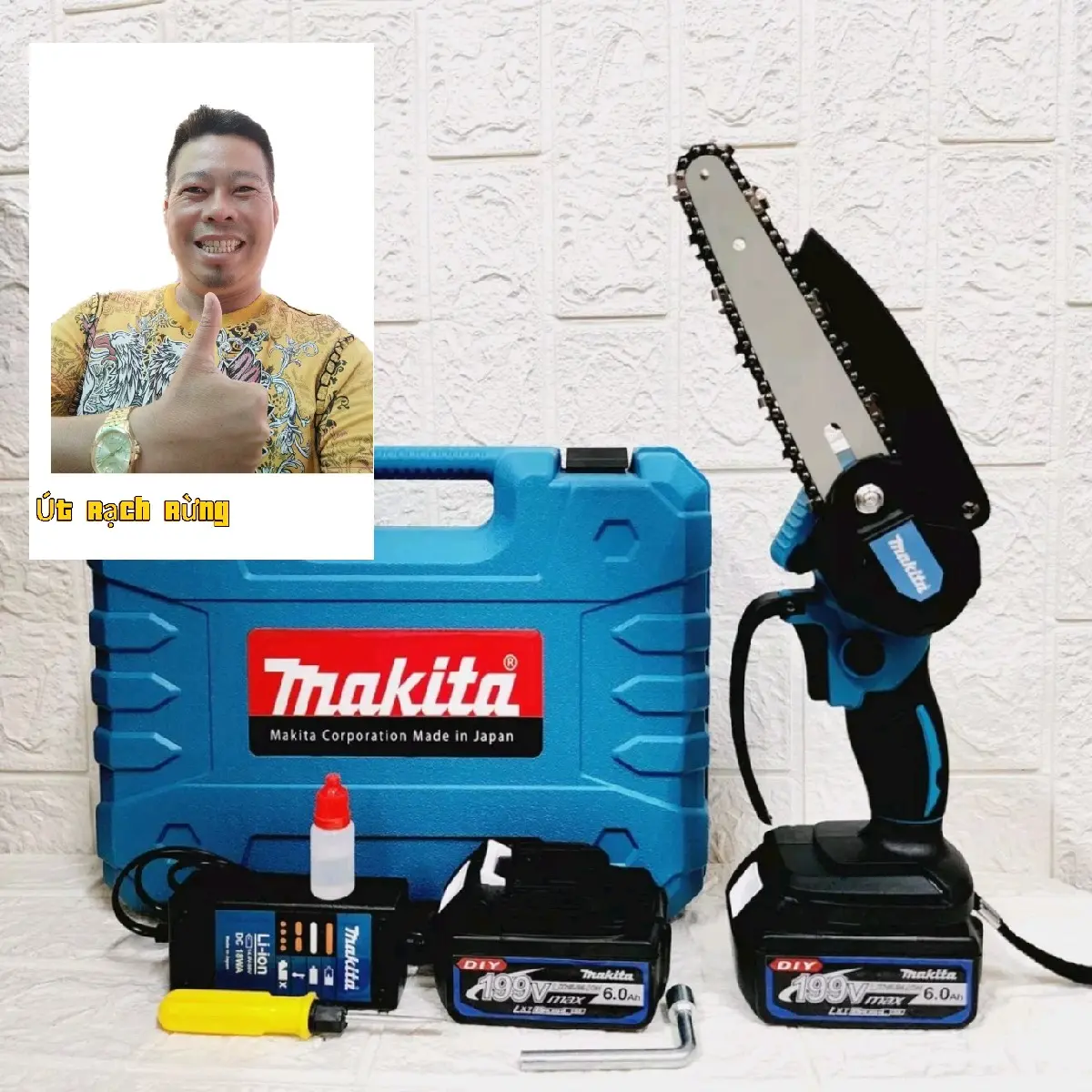 Máy Cưa Xích Pin | Máy Cưa Xích Cầm Tay Mini | Cắt Cây | Cắt Cành | Tỉa Cây Cảnh